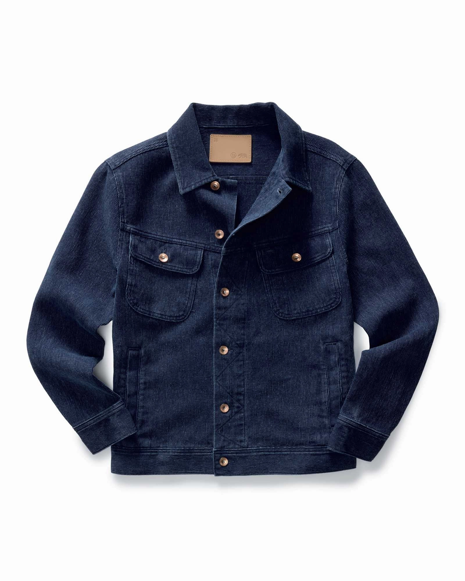 Involve Continue The Long Haul Jacket in Rinsed Indigo Waffle