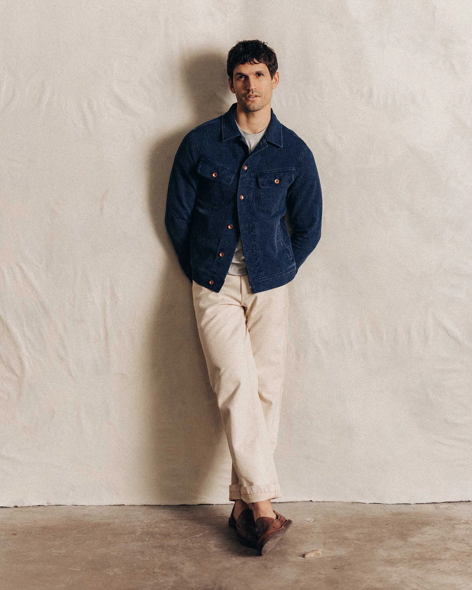 The Long Haul Jacket in Rinsed Indigo Waffle Hidden Compartments Bandana