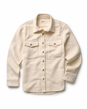 Trendy Fashion The Maritime Shirt Jacket in Vintage White Moleskin Twill