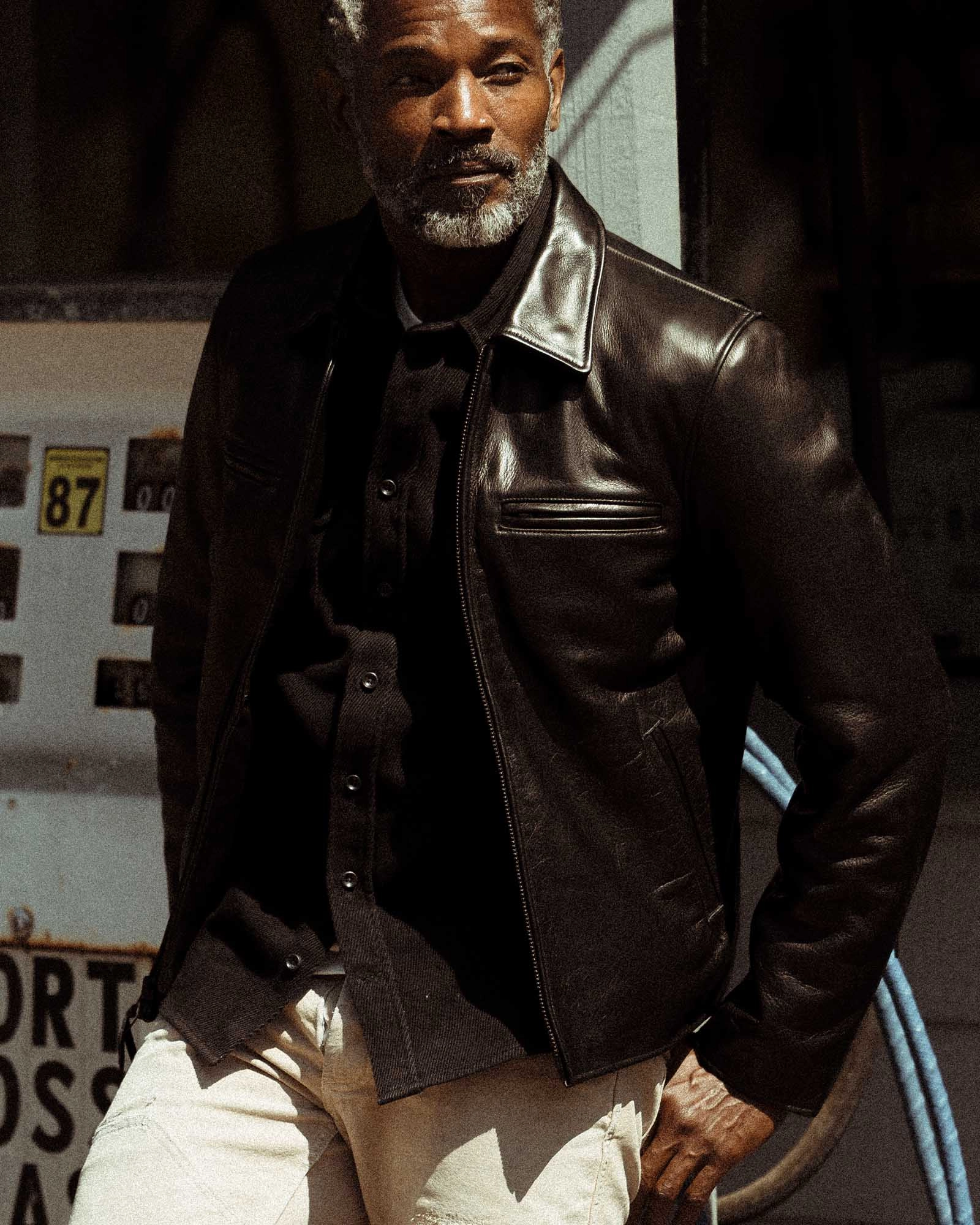 The Moto Jacket in Black Steerhide Climb