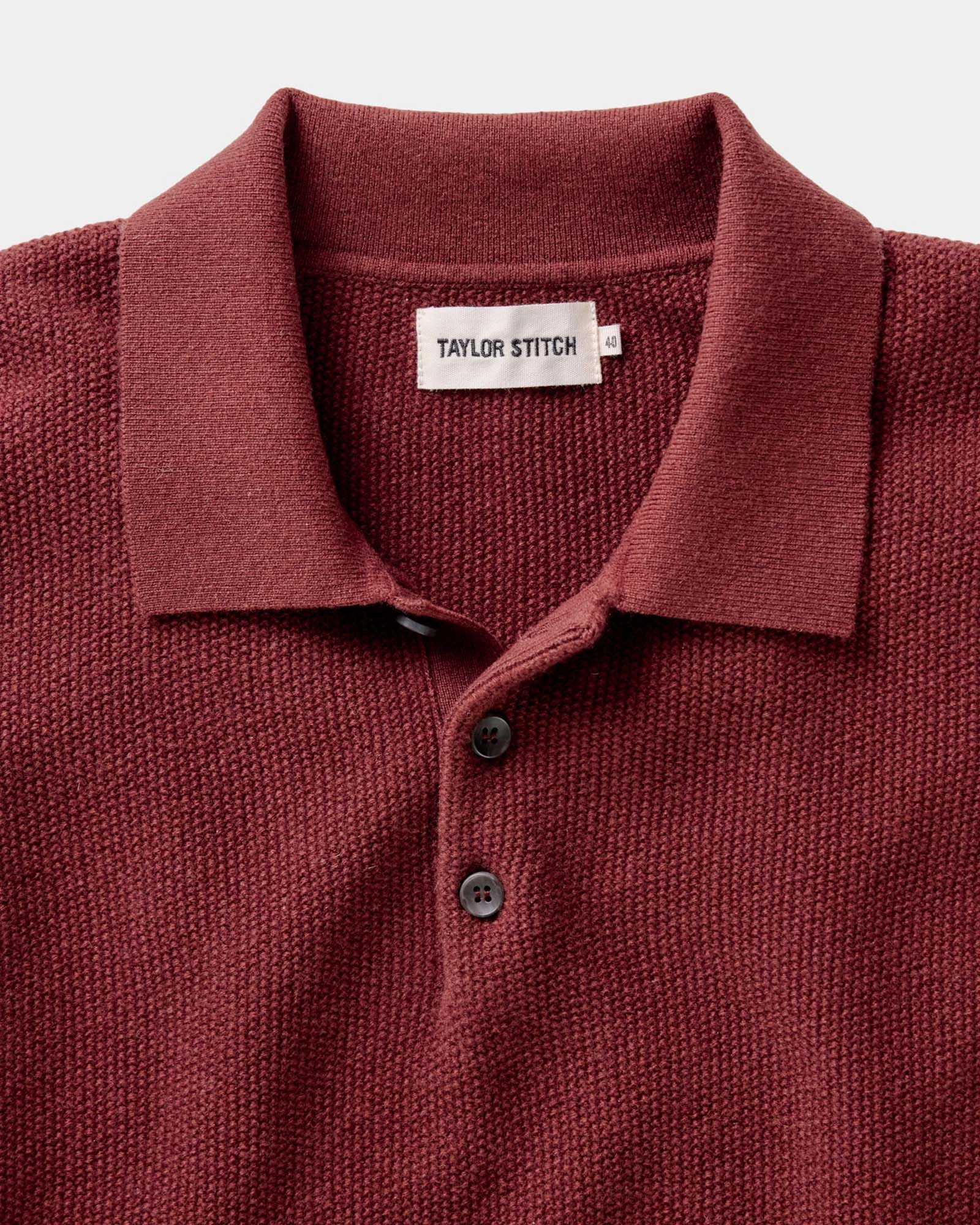 The Newton Sweater Polo in Dried Cherry Merino Snuggle Ready