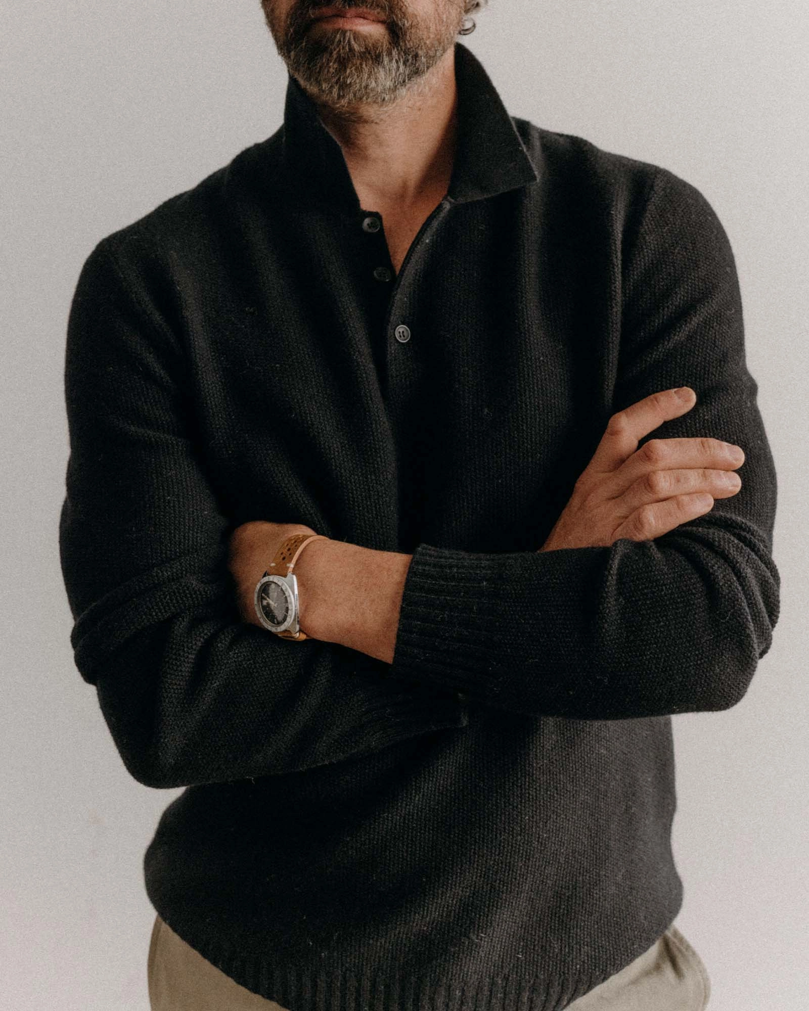 Fashion Layer Trendy Wear The Newton Sweater Polo in Midnight Merino