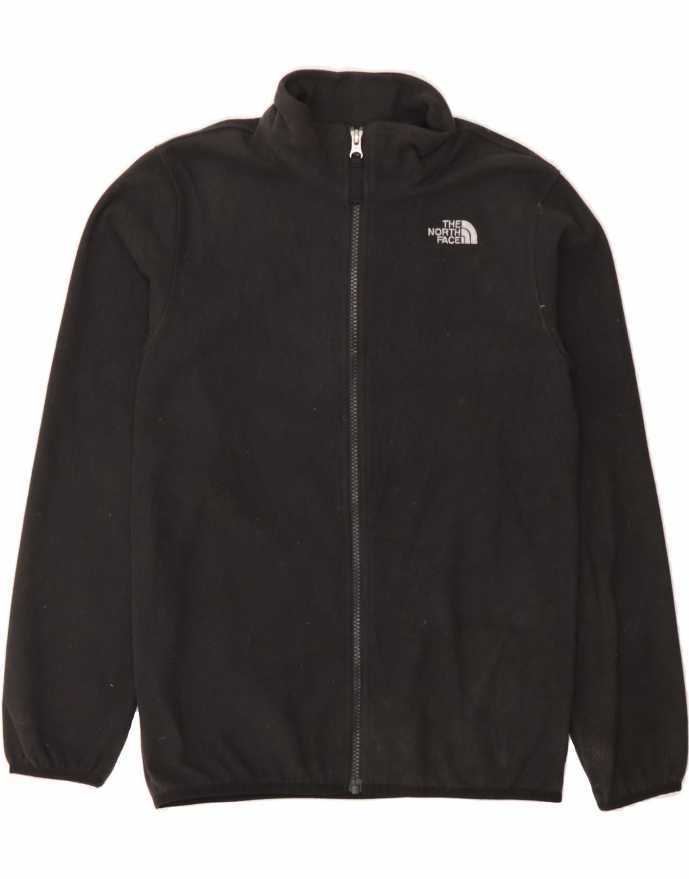 THE NORTH FACE Boys Fleece Jacket 12-13 Years Large Black Polyester petite size