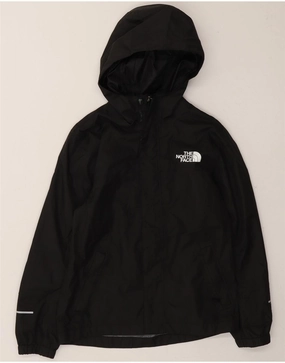 Warm Layer THE NORTH FACE Boys Hooded Rain Jacket 7-8 Years Small Black Polyester