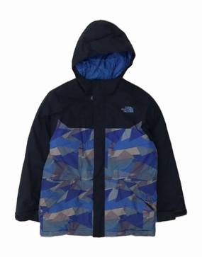 Decal THE NORTH FACE Boys Padded Jacket 10-11 Years Medium Navy Blue Geometric