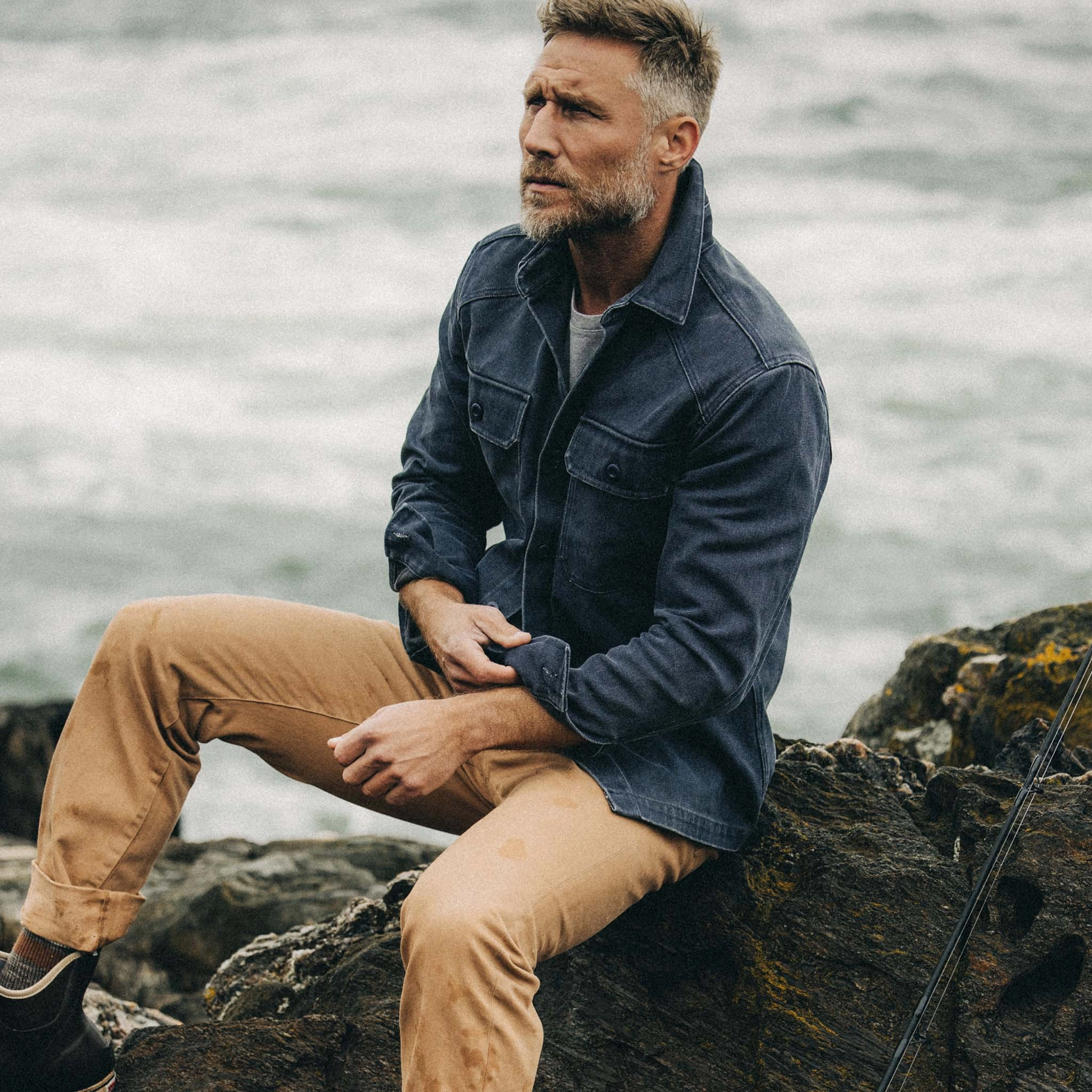 The Shop Shirt in Navy Chipped Canvas All-day Comfort