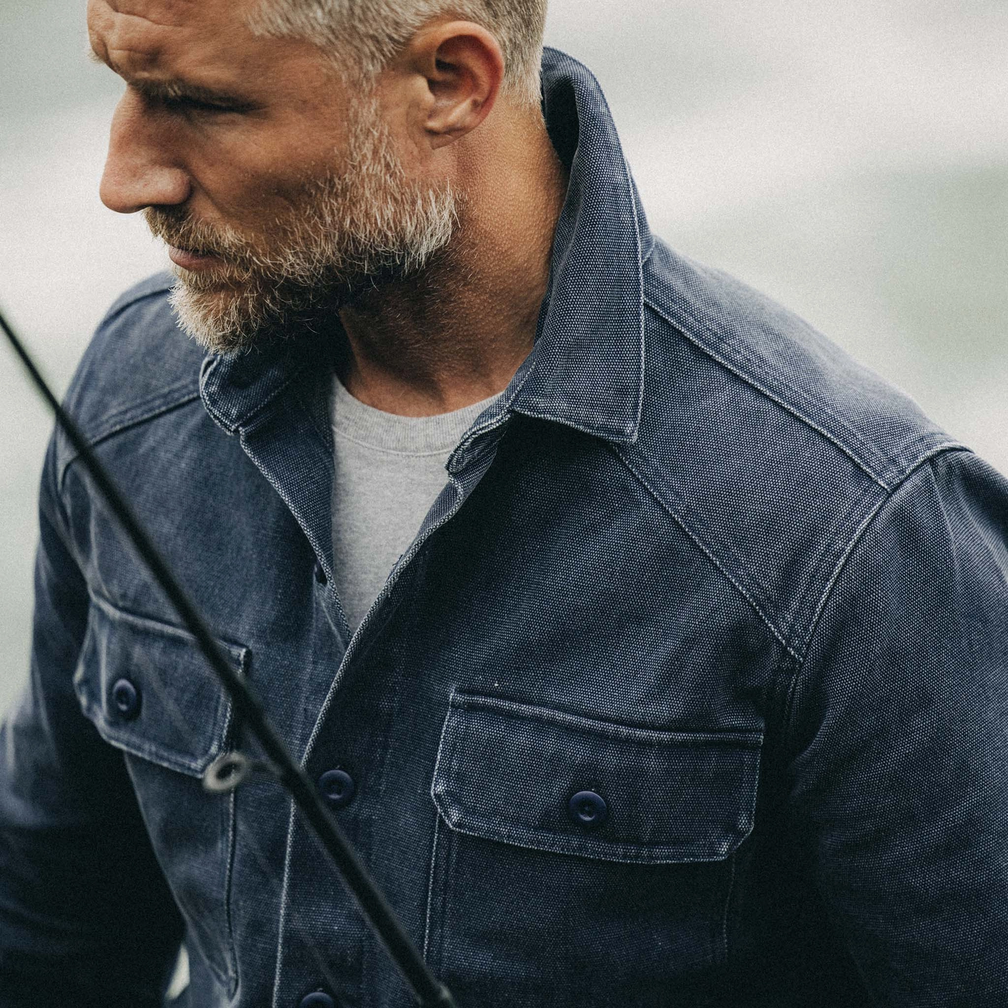 elegant design Low Profile Pocket Design The Shop Shirt in Navy Chipped Canvas