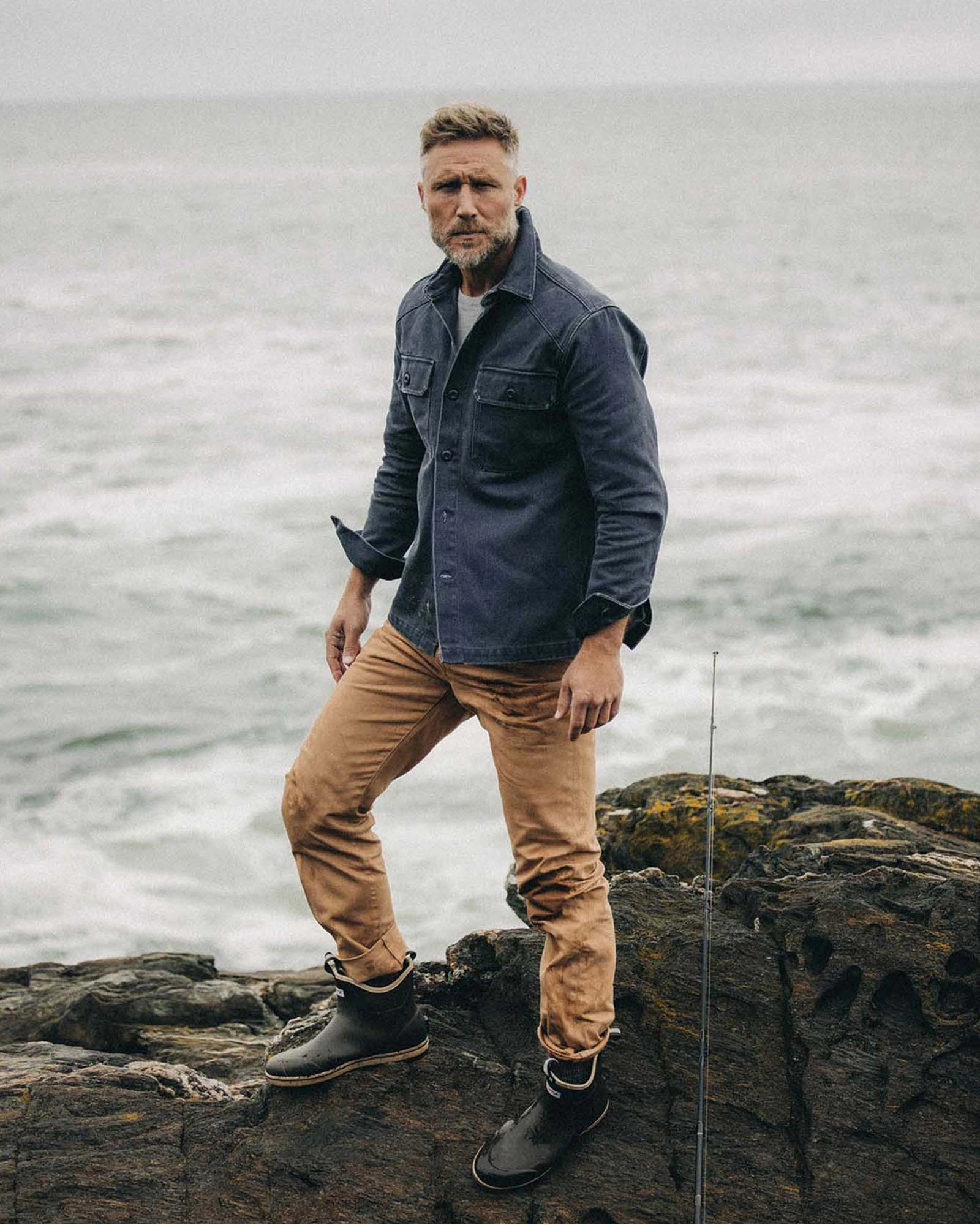 The Shop Shirt in Navy Chipped Canvas Customizable Option