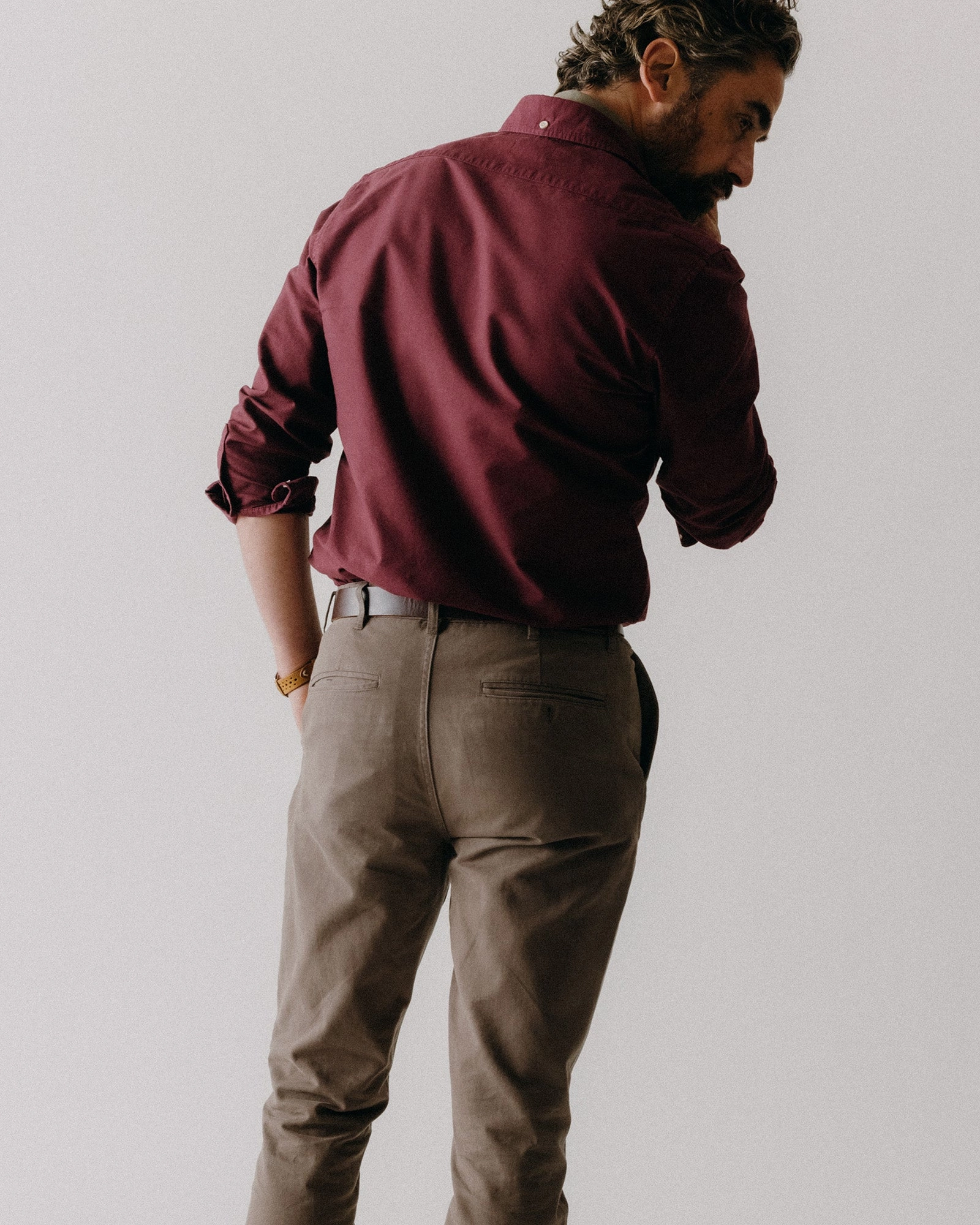 The Slim Foundation Pant in Organic Espresso Tough Stretch