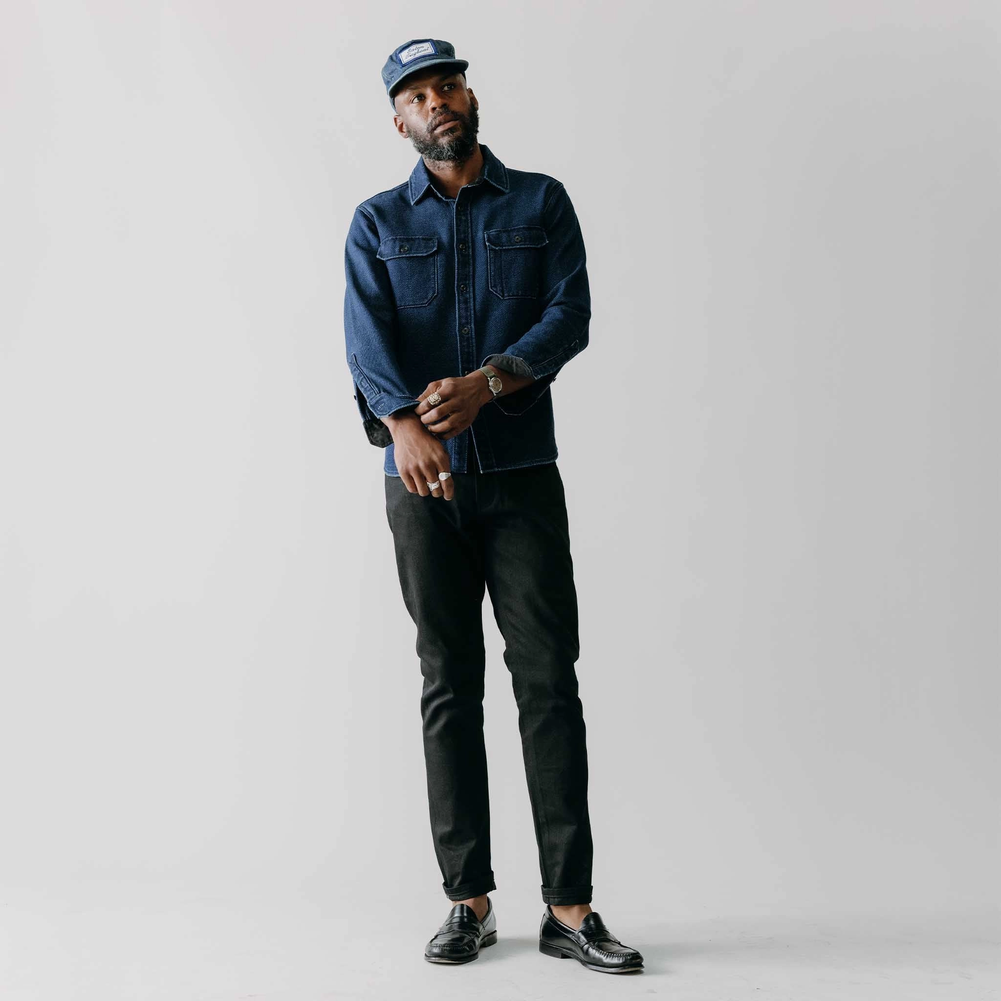 The Slim Jean in Rigid Black Organic Selvedge StainResistantCoating Chic Appeal