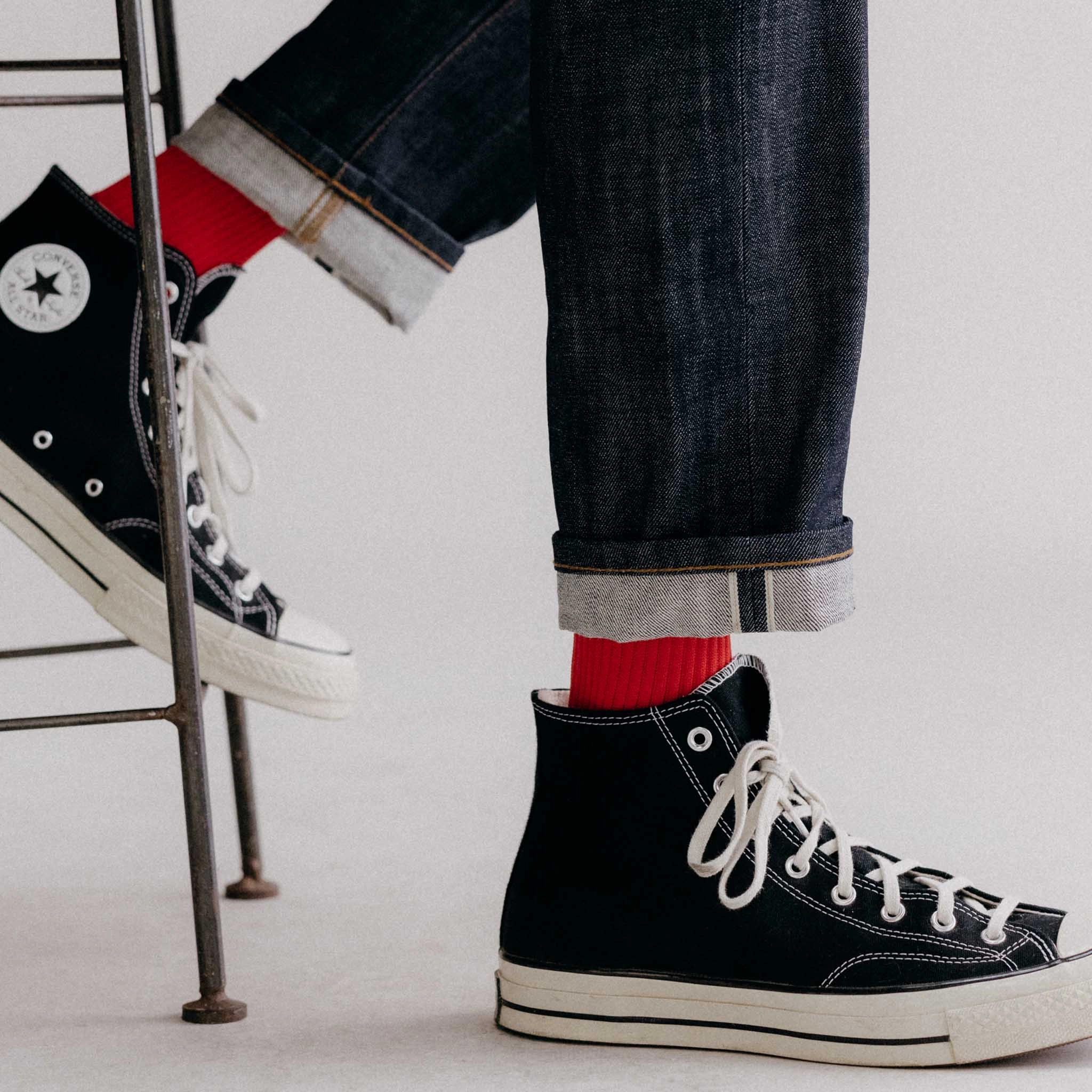 Elastic waist All terrain The Slim Jean in Rigid Organic Selvedge