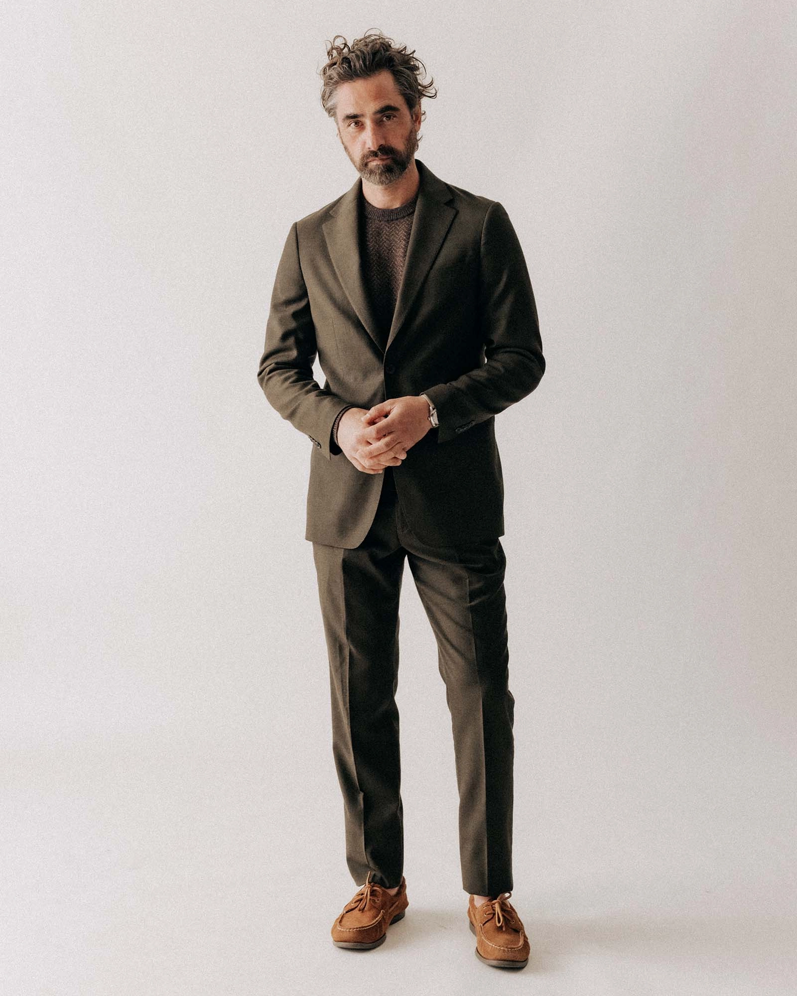 The Stevens Sportcoat in Black Olive Wool Flannel WindproofConstruction Lightweight Outerwear