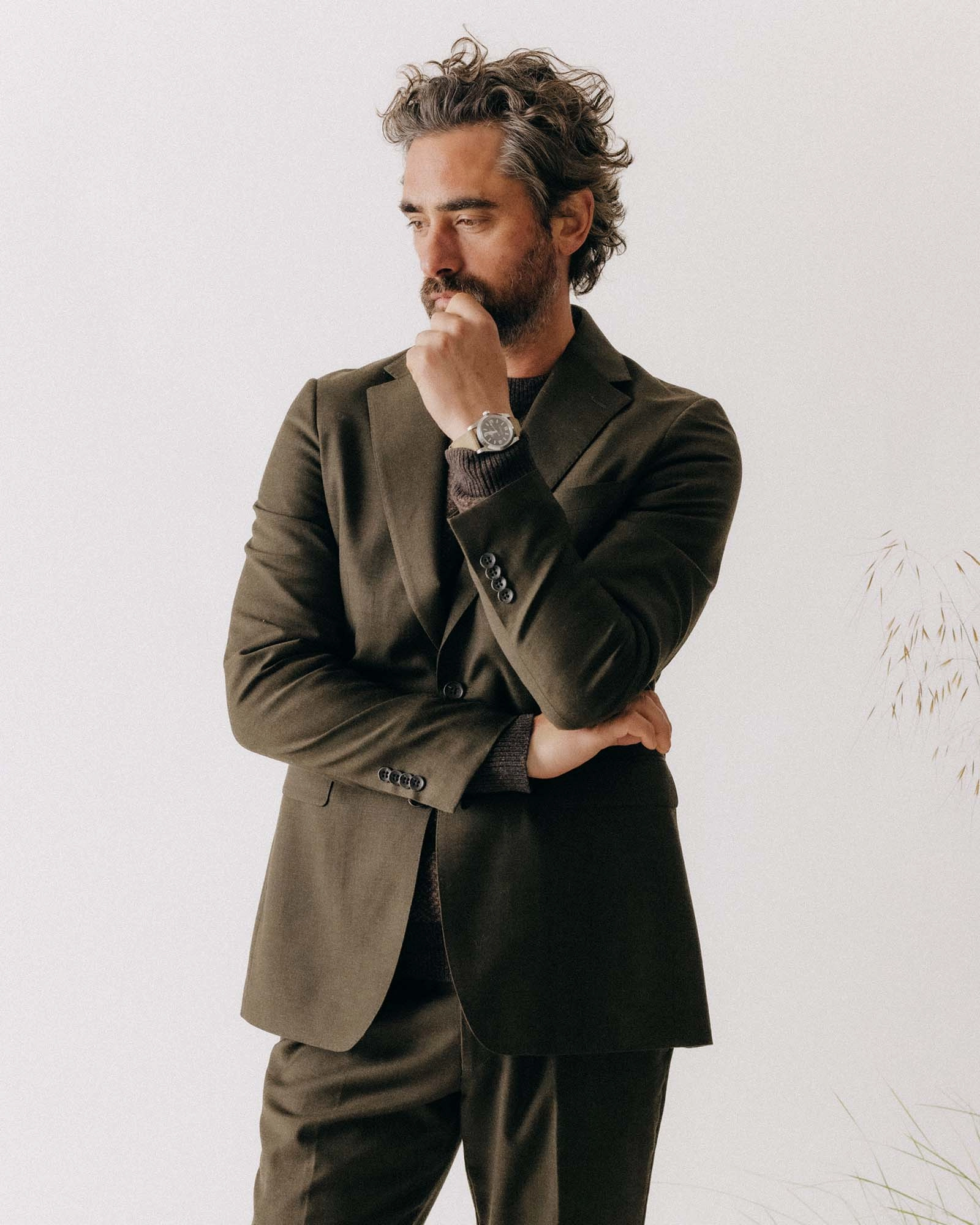 Father's Day Lipstick The Stevens Sportcoat in Black Olive Wool Flannel