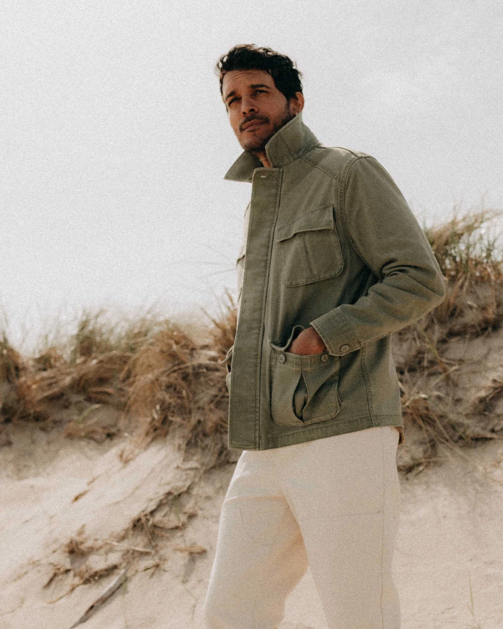Layered Look The Surplus Jacket in Field Olive Reverse Sateen