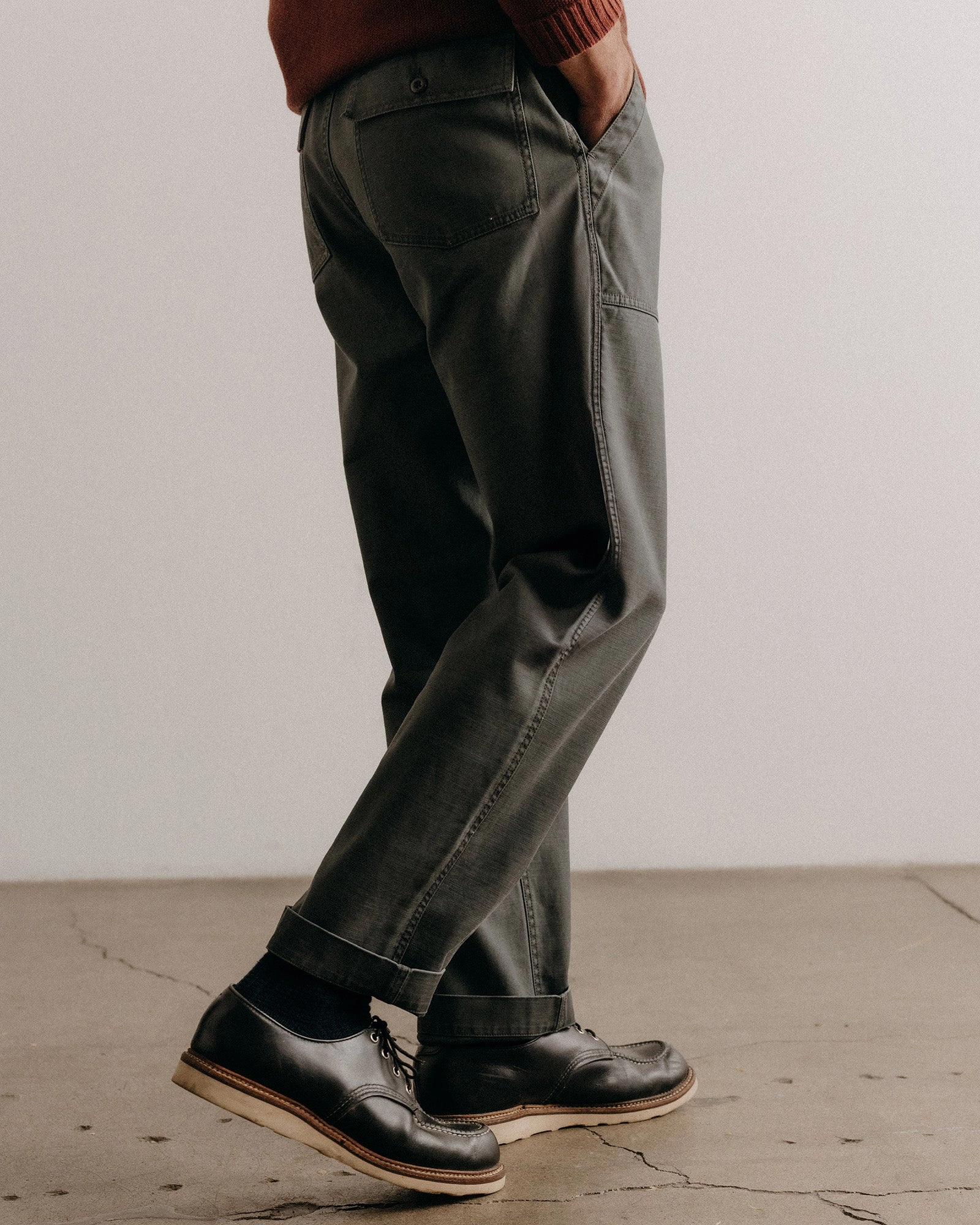 windproof The Surplus Pant in Faded Black Reverse Sateen