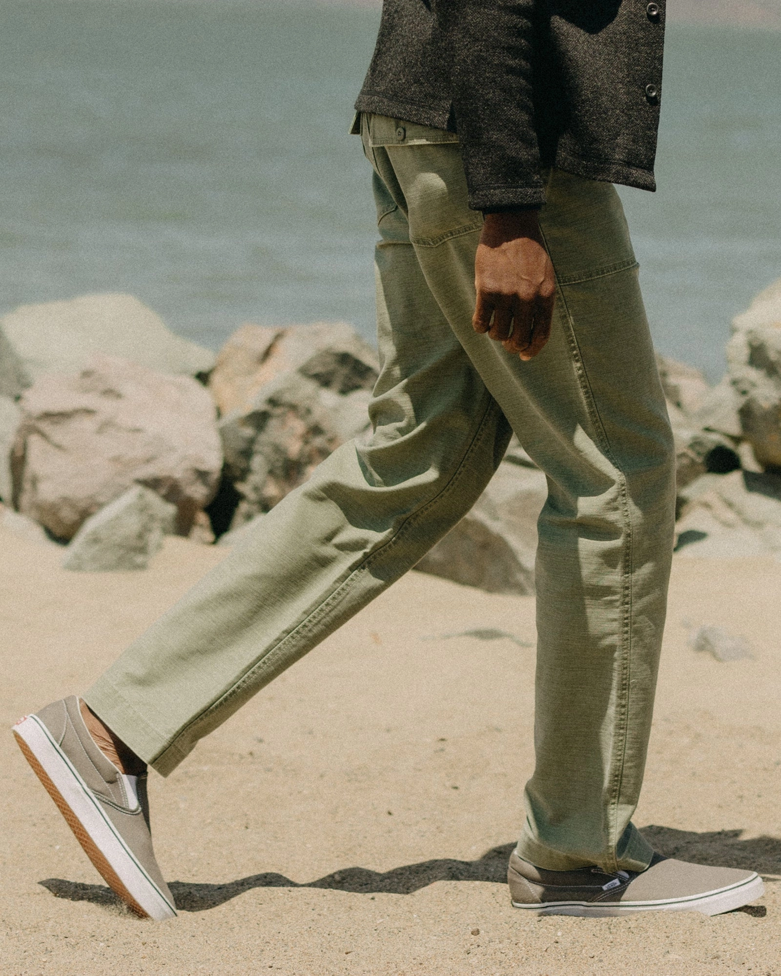 The Surplus Pant in Field Olive Reverse Sateen Erasable Logo Patch OdorResistantFinish