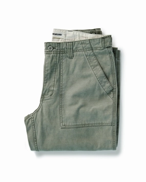 The Surplus Pant in Field Olive Reverse Sateen WaterproofTechnology