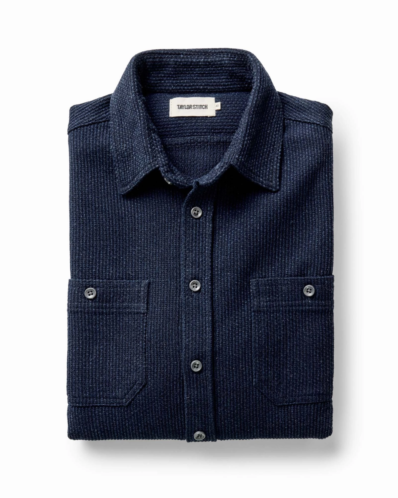 Stretch Fit Technology The Utility Shirt in Rinsed Indigo Sashiko
