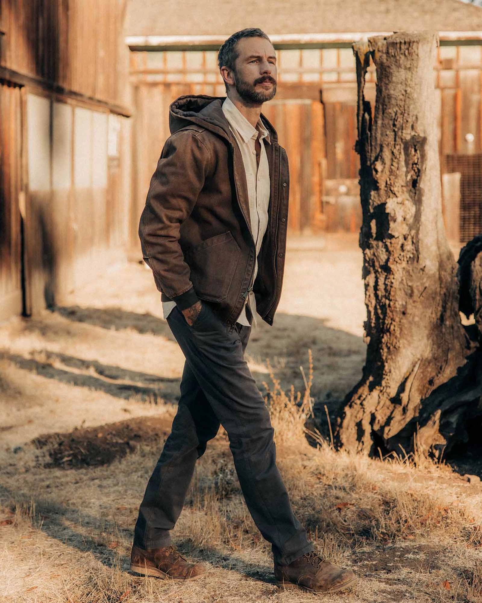 The Workhorse Hoodie in Aged Penny Chipped Canvas Odor Control Fabric Class