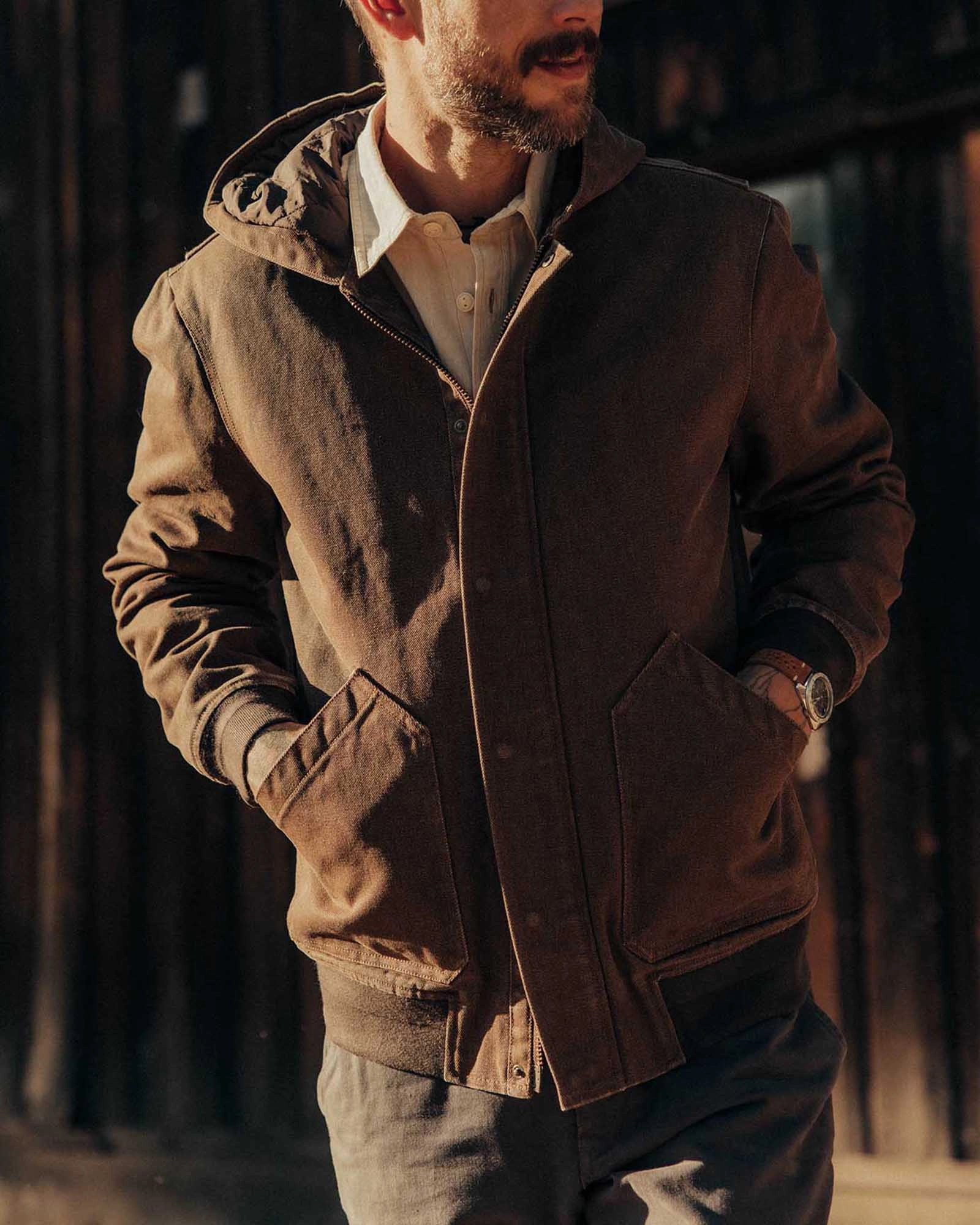The Workhorse Hoodie in Aged Penny Chipped Canvas SoftLining