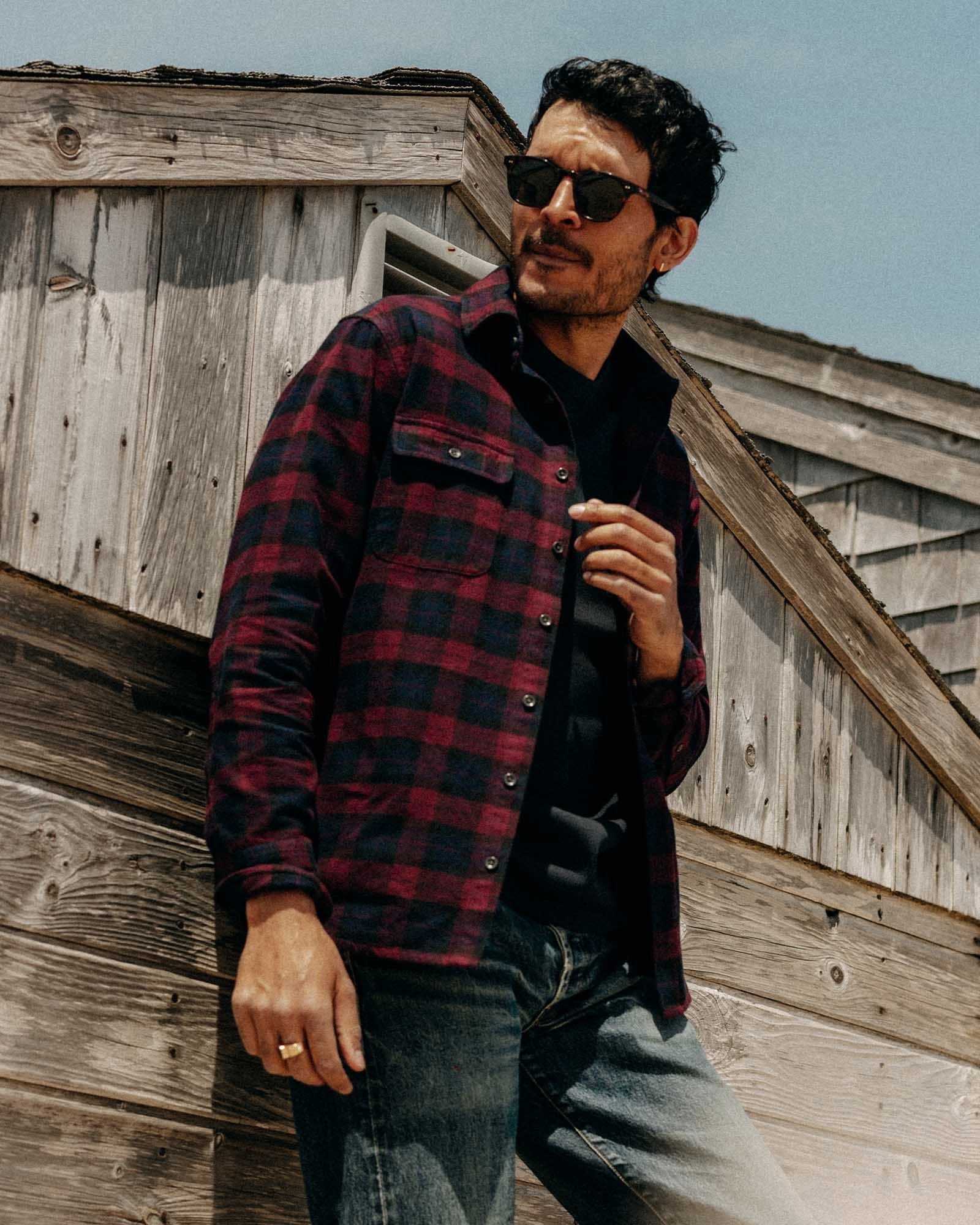 Polished Placket Neutral Colors The Yosemite Shirt in Port Plaid