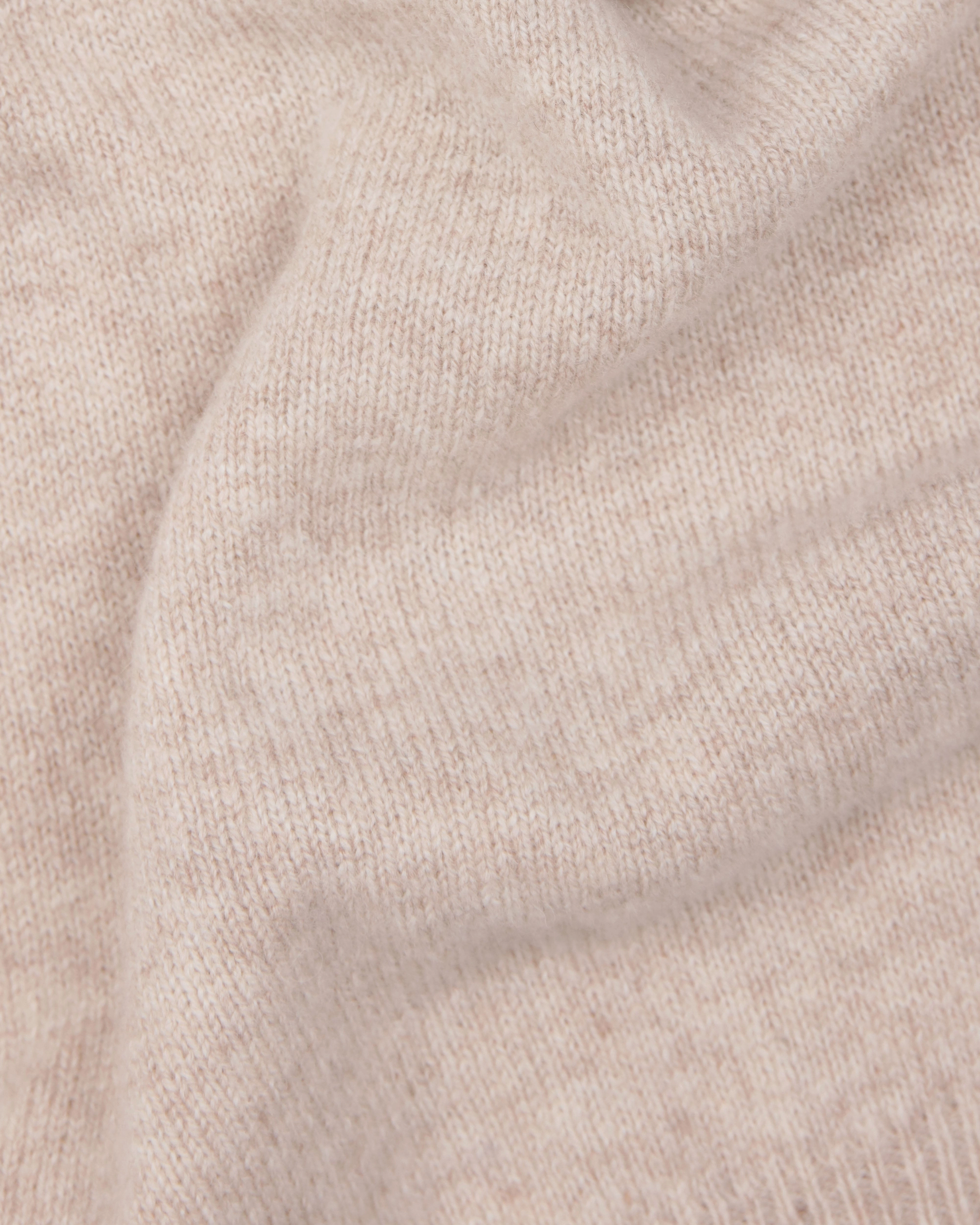 Tan Lambswool Quarter Zip-up Sweater Adaptive Fit Silhouette