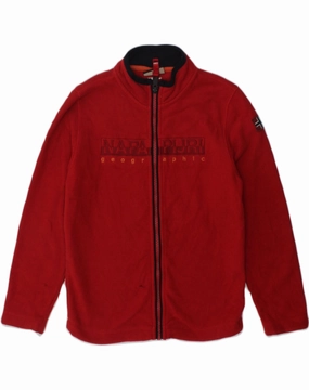 Circulate NAPAPIJRI Boys Graphic Fleece Jacket 7-8 Years Red Polyester