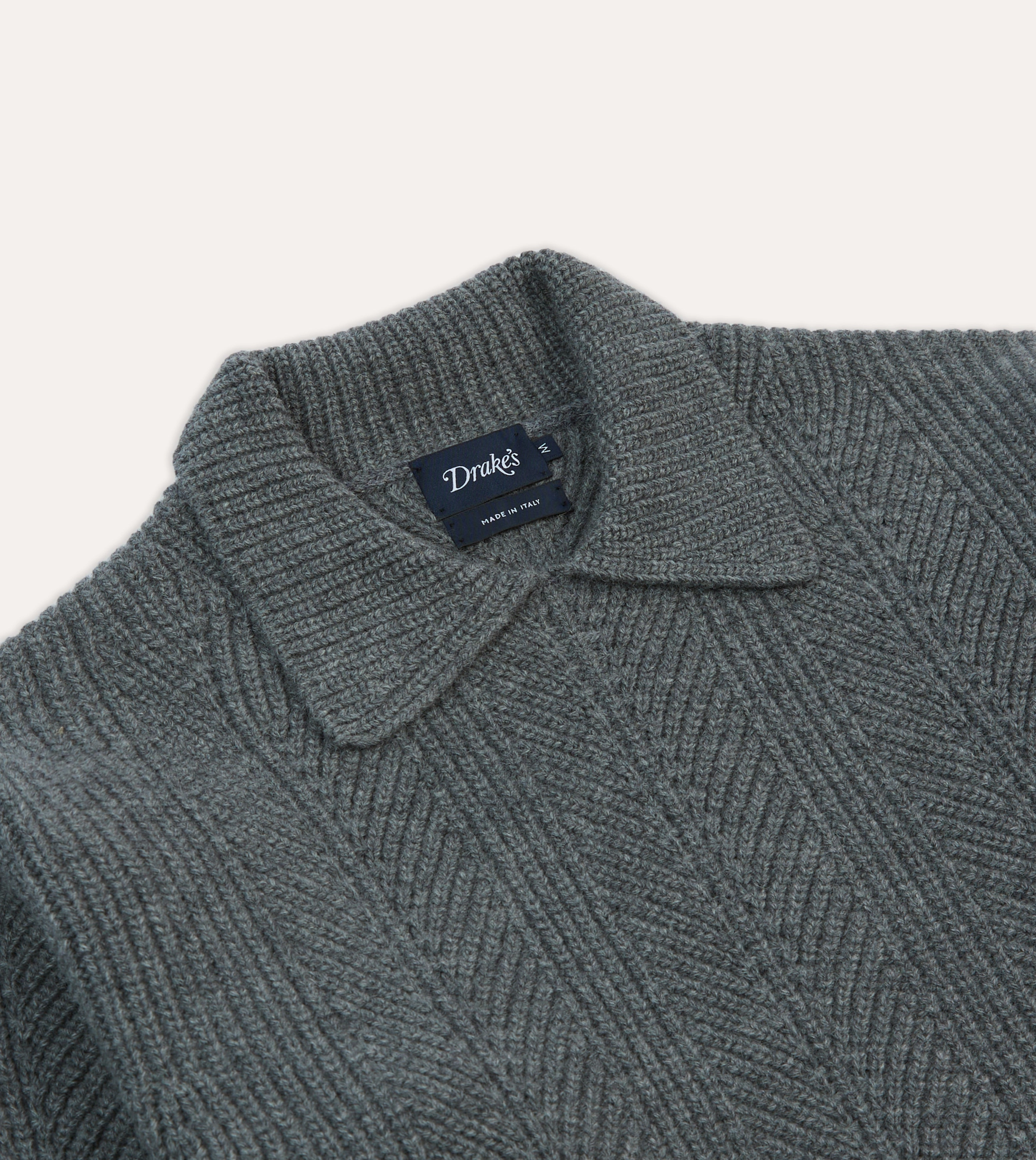 Grey Alpaca Lambswool Integral Collar Jumper Seamless Circular Knit