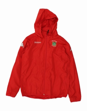 KAPPA Boys Hooded Rain Jacket 13-14 Years Red Polyester elastic waistband Goods