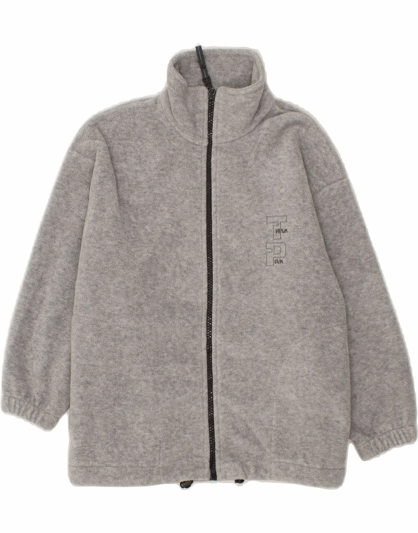 THINK PINK Boys Fleece Jacket 5-6 Years Grey Polyester Dual Layer Ventilation