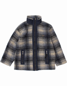 THINK PINK Boys Fleece Jacket 9-10 Years Navy Blue Check Sombrero suitable for modeling
