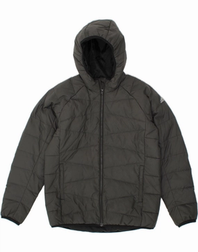 age - appropriate Function First ADIDAS Boys Hooded Padded Jacket 13-14 Years Grey Polyester