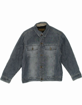 TIMBERLAND Boys Denim Jacket 7-8 Years Blue Cotton Neutral Tones Motivate