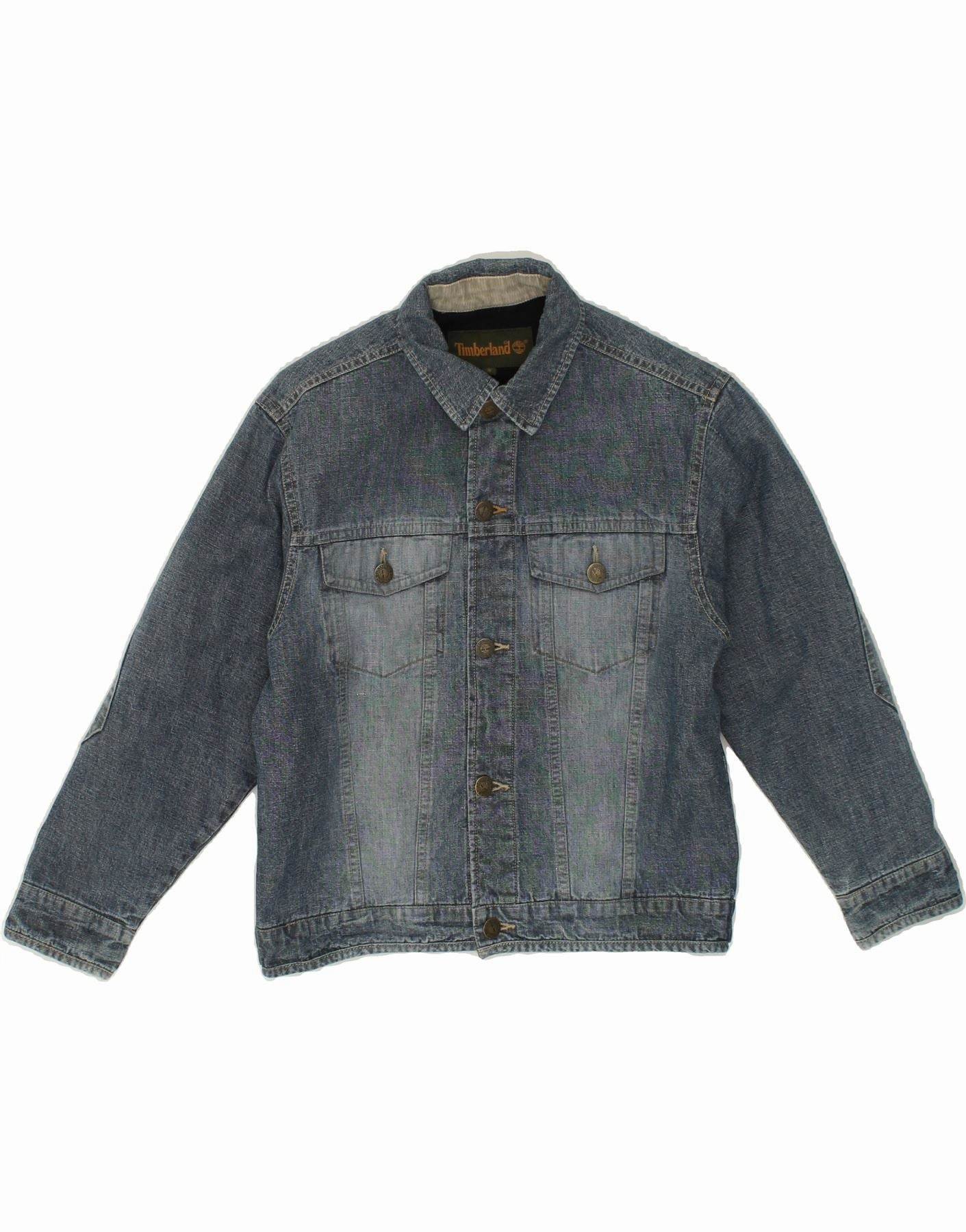 TIMBERLAND Boys Denim Jacket 7-8 Years Blue Cotton Neutral Tones Motivate