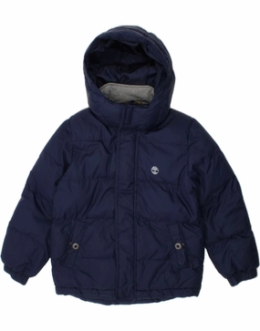 Storm Gear Under Shell TIMBERLAND Boys Hooded Padded Jacket 5-6 Years Navy Blue Polyester