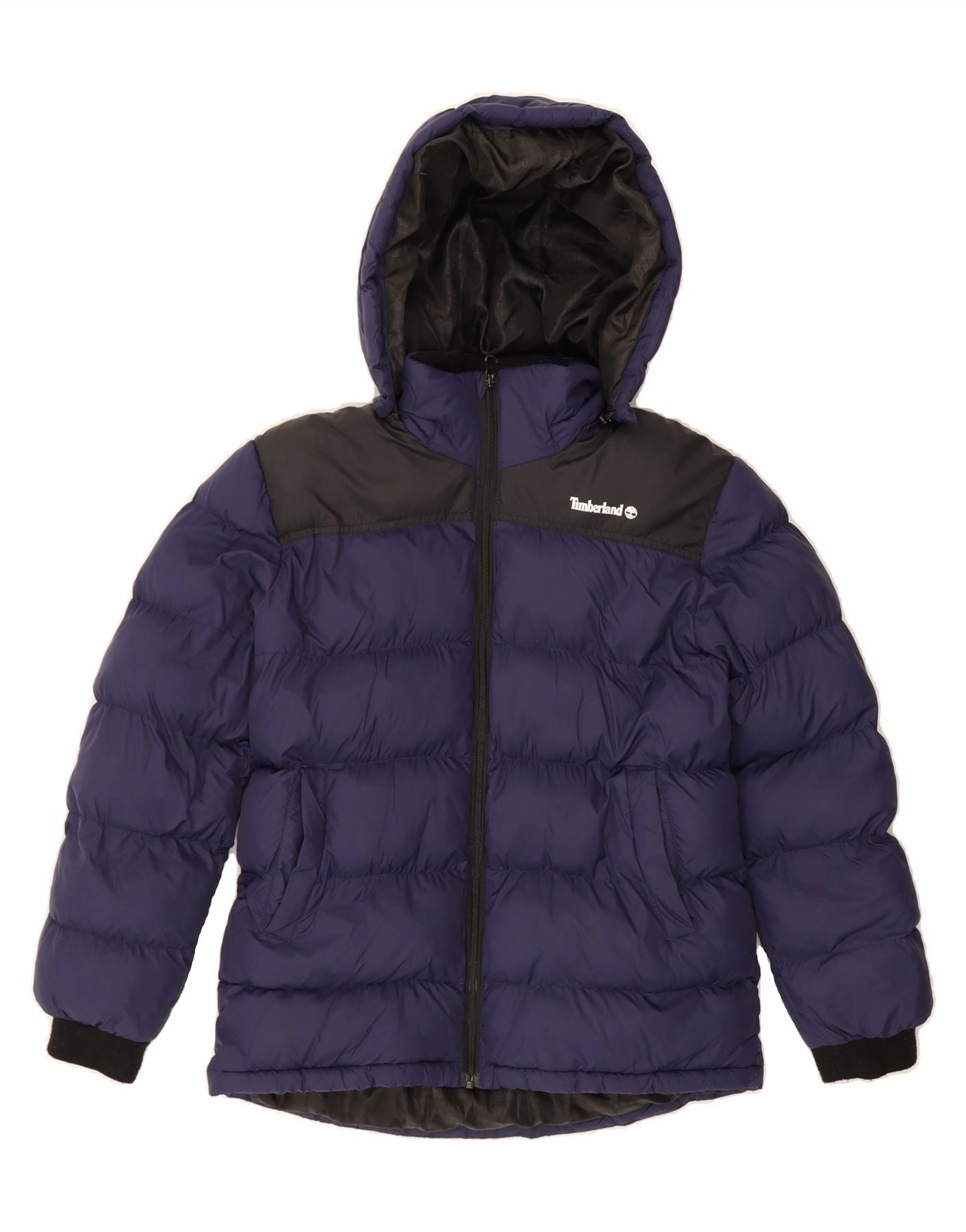 Windshield Coat TIMBERLAND Boys Padded Jacket 13-14 Years Small Navy Blue Colourblock