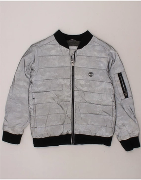 Hooded Option Performance Fit TIMBERLAND Boys Padded Jacket 5-6 Years Silver Polyester