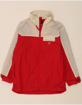 TIMBERLAND Boys Rain Jacket 11-12 Years Red Colourblock Polyamide indoor gathering