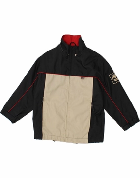 Lightweight Fit Functional TIMBERLAND Boys Windbreaker Jacket 7-8 Years Black Colourblock Polyester