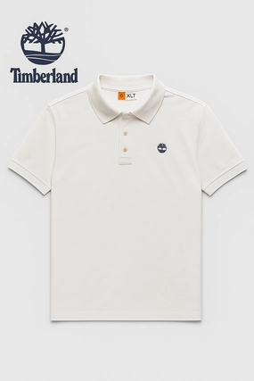 Timberland Men White Polo Soft Touch Fabric funky