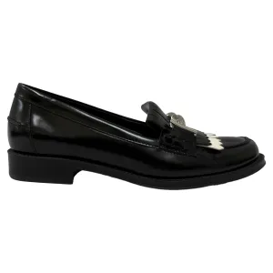 Relaxed Style Tod's Gommino Fringe Double T Loafers in Black Leather