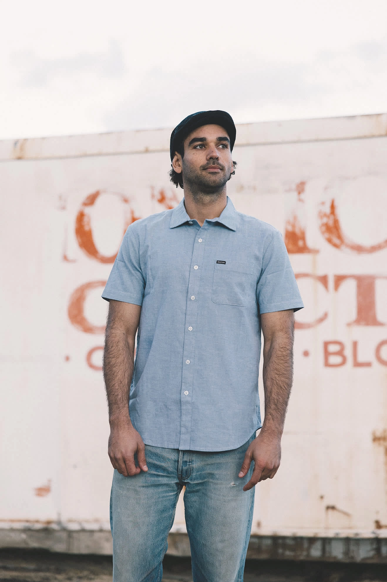 Petite Option Charter Oxford S/S Shirt - Light Blue Chambray