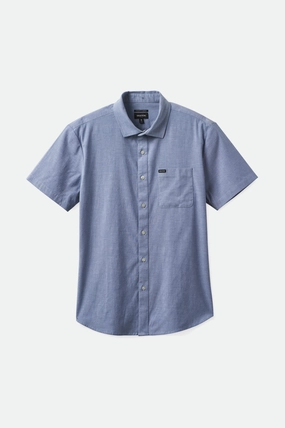 Denim Blend Charter Oxford S/S Shirt - Light Blue Chambray