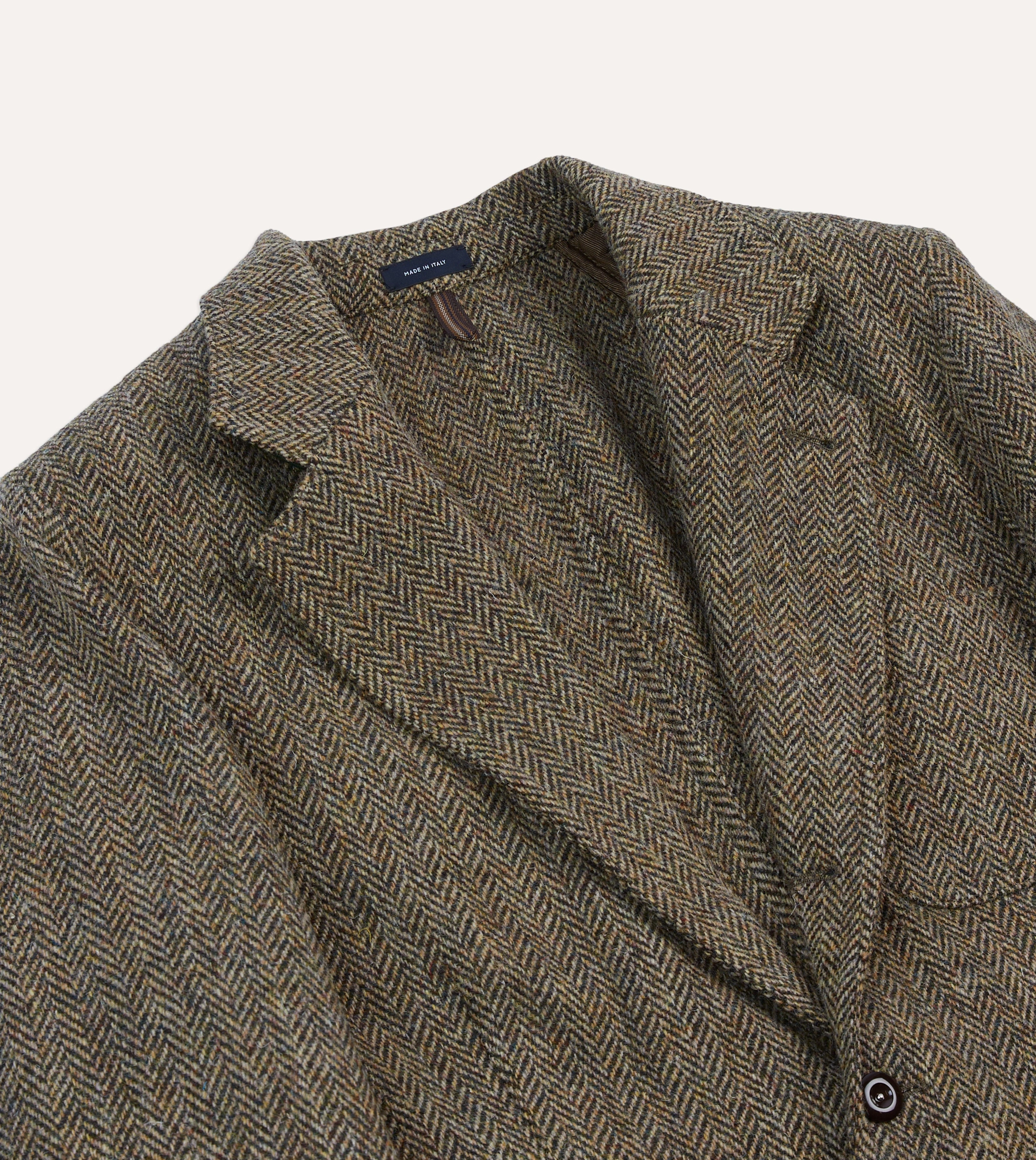 Olive Herringbone Harris Tweed Games Blazer Mk. VII Refined Comfort