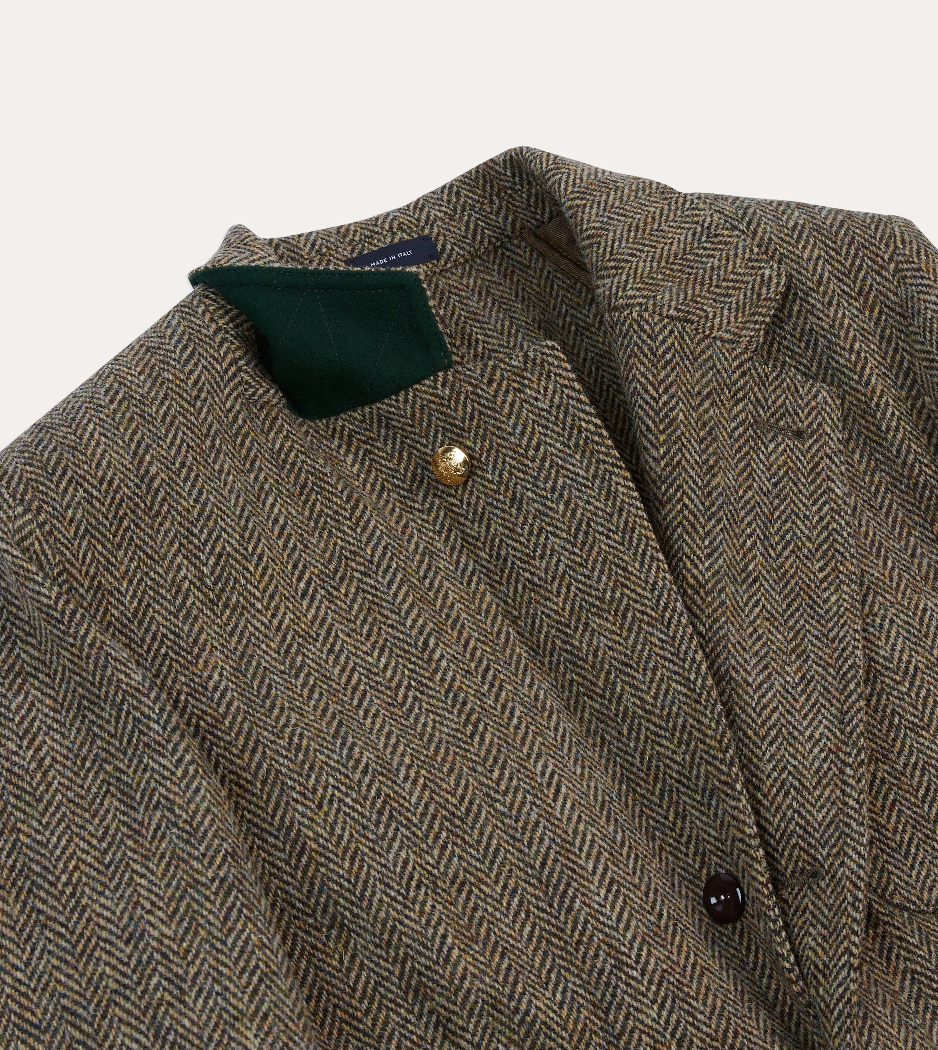 Perfect Comfort Wear Olive Herringbone Harris Tweed Games Blazer Mk. VII
