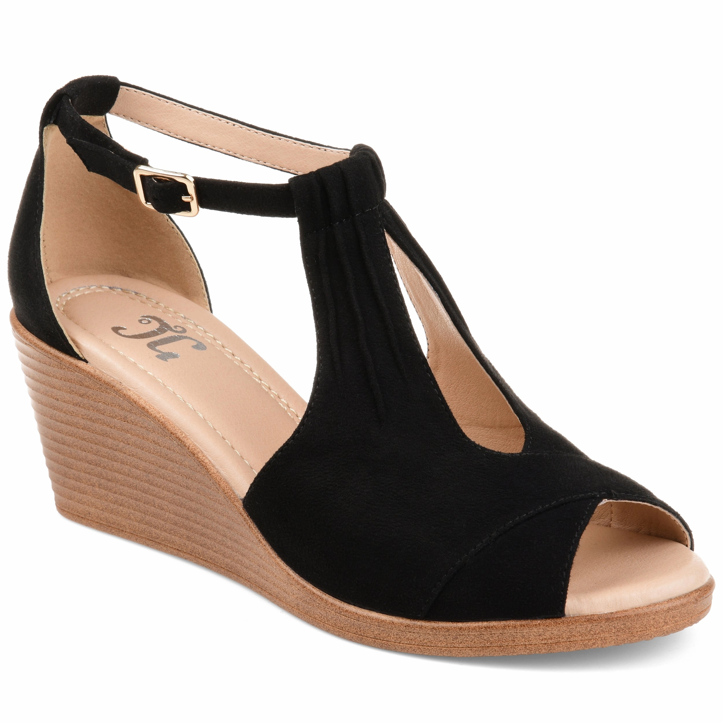 Journee Collection Women's Tru Comfort Foam Wide Width Kedzie Wedge Club Ready Elevated Lift