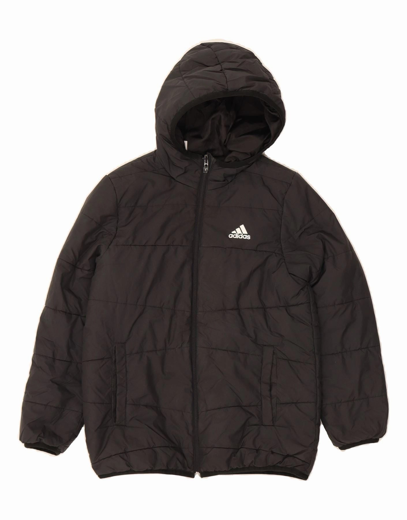 Resilient Touch Halloween costume ADIDAS Boys Hooded Padded Jacket 11-12 Years Black Polyester