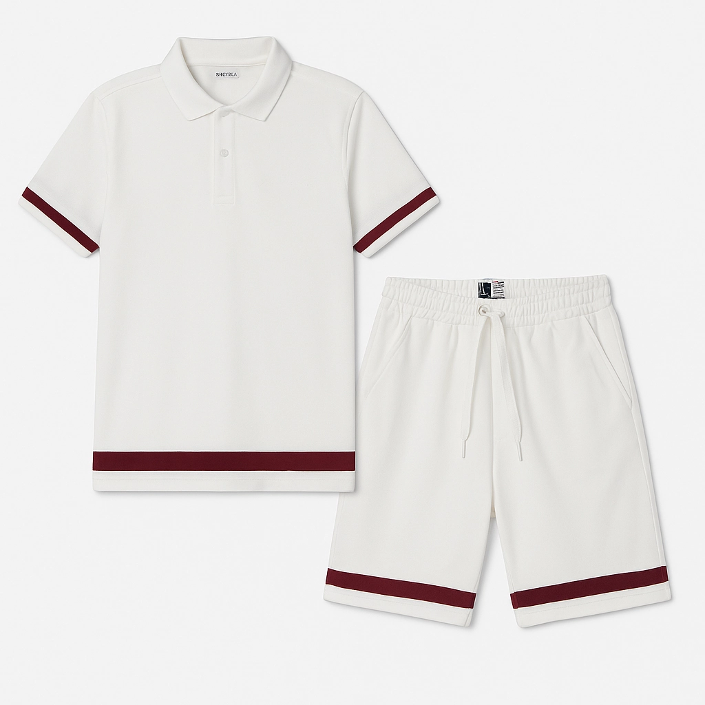 All White Men Polo and Short- Red Tag Kids playfulness