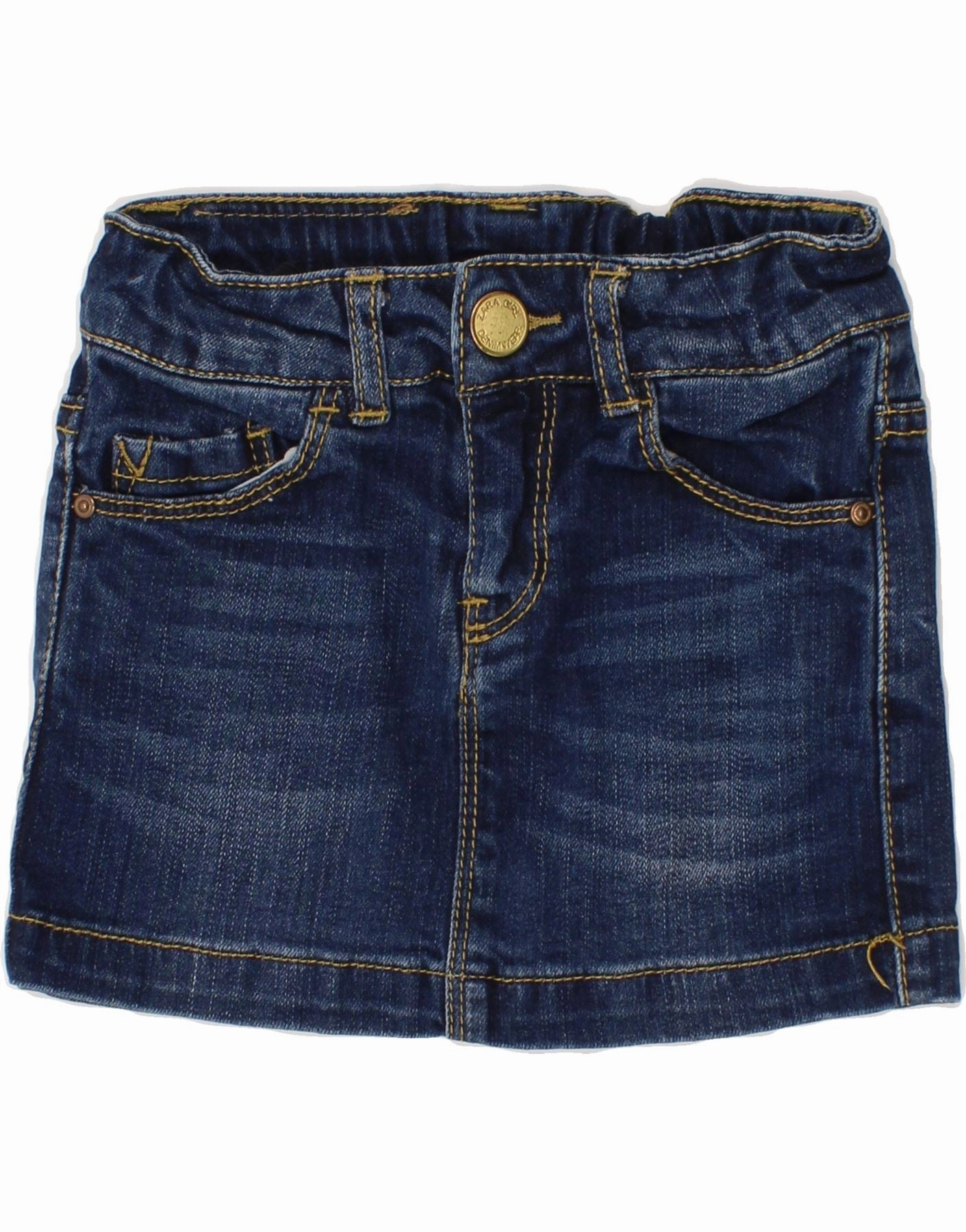 Fresh Appeal ZARA Girls Denim Skirt 2-3 Years W20 Navy Blue Cotton