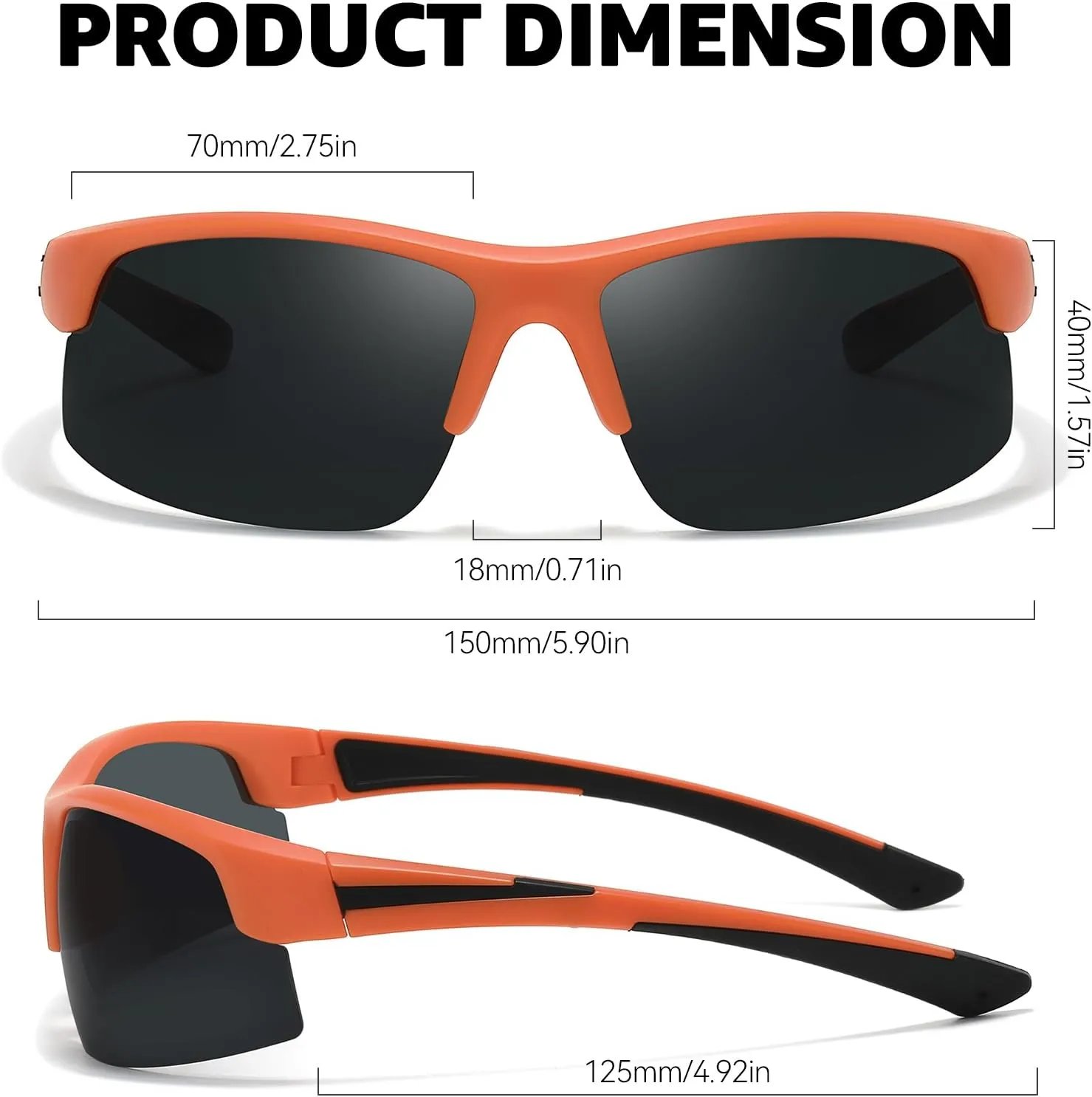 TJUTR Polarized Sports Sunglasses for Women Men, Designer Wrap Style UV Protection Glasses for Running Fishing Cycling